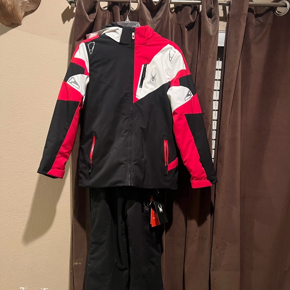 Spyder Red and Black Ski Outfit